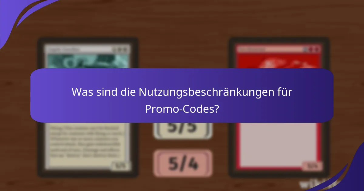 Was sind die Nutzungsbeschränkungen für Promo-Codes?